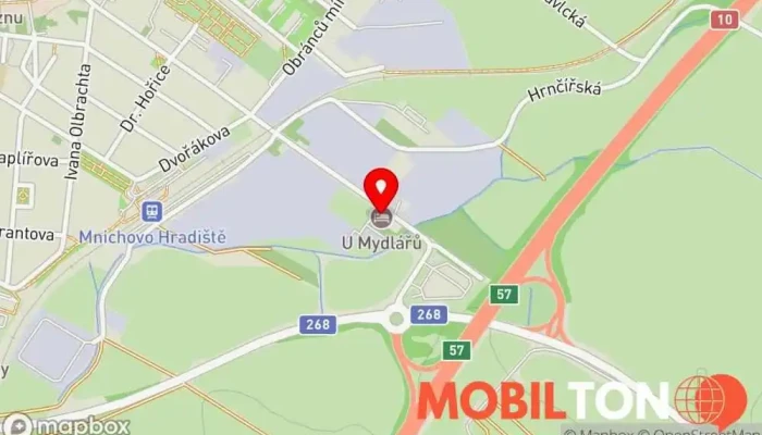 mapa Restaurace a pension U Mydlářů Penzion v Jiráskova 884