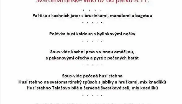 Restaurace A Penzion Rondo -  Menu - Školní 1553