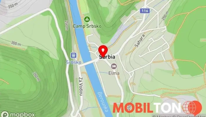 mapa Restaurace a penzion U Kapličky Restaurace, Penzion v Srbsko-Karlštejn