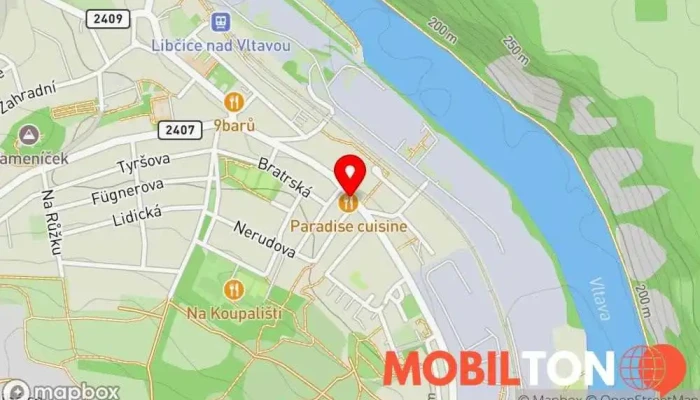 mapa Restaurace a ubytování Na Radosti, Miroslav Diviš Restaurace v Letecká 410