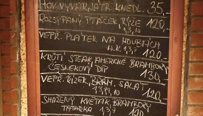 Restaurace Absolutni Nepohoda Menu - Středočeský Kraj