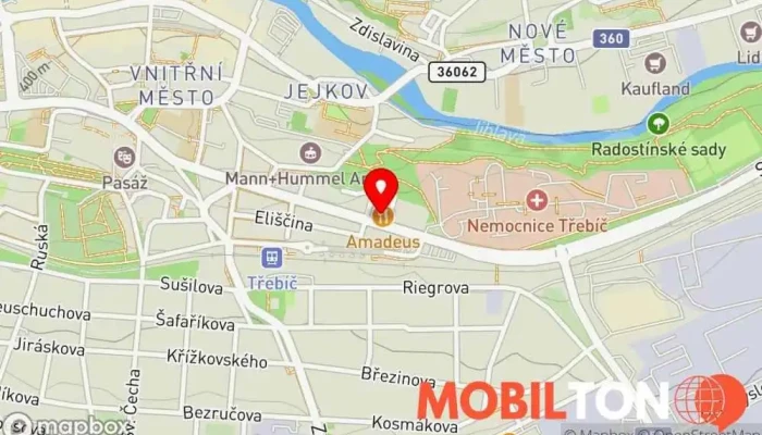 mapa Restaurace Amadeus Restaurace v Sadová 829