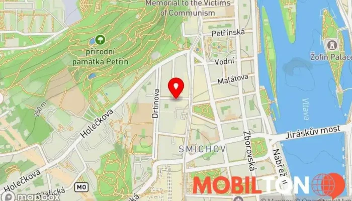 mapa Restaurace Arbeska Restaurace v Praha 5-Smíchov