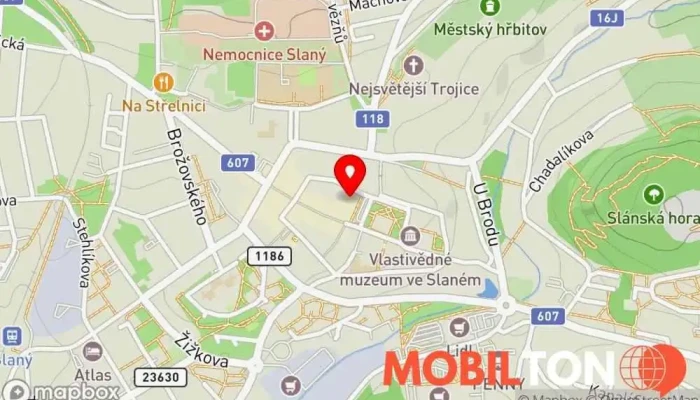 mapa restaurace ATRIUM - Hejtmanský dvůr Slaný Restaurace v Masarykovo nám. 114