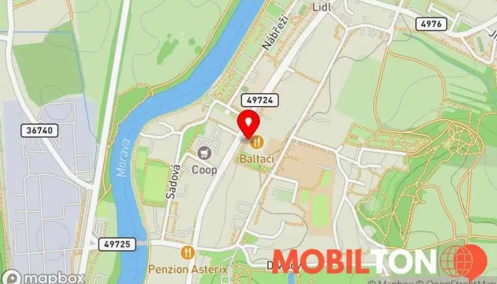 mapa Restaurace Baltaci Napajedla - OTEVŘENA jako No 212 /více na www.no212.cz/ Restaurace v Masarykovo nám. 212