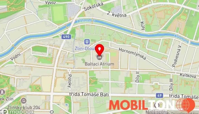 mapa Restaurace Baltaci Zlín Česká restaurace, Steaková restaurace v Lešetín II 651