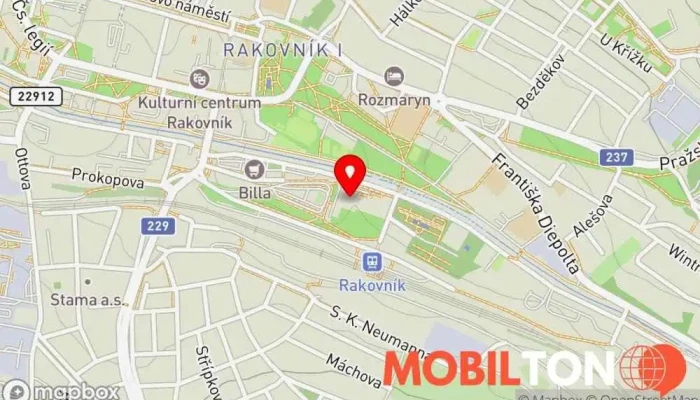 mapa Restaurace Bazén Restaurace v Rakovník