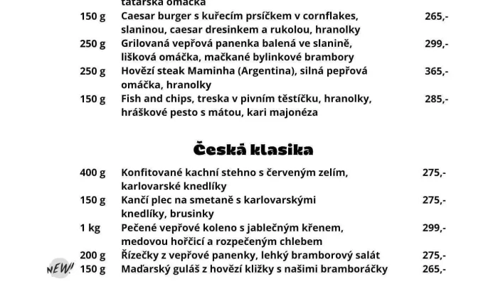 Restaurace Beroun Cesky Dvur Beroun Obedy Vecere Beroun Menu - Centrum