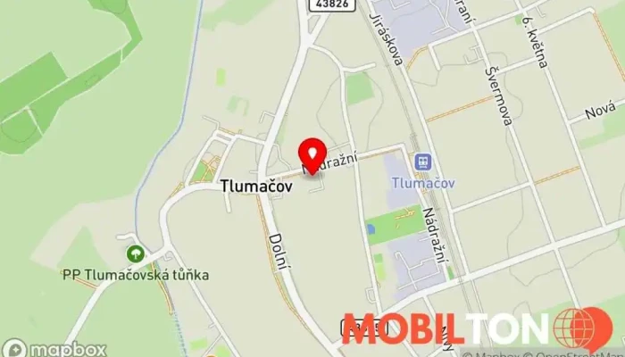 mapa Restaurace Černý kůň Restaurace v Nádražní 852