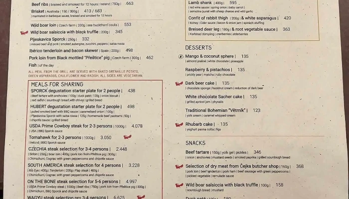 Restaurace Cerveny Jelen Menu - Nové Město