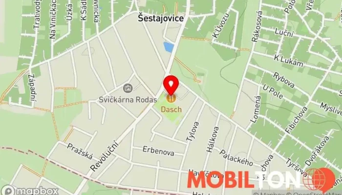 mapa Restaurace Dasch Restaurace v Revoluční 408