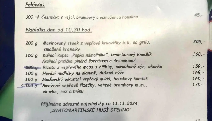 Restaurace Dubno -  Menu - Dubno