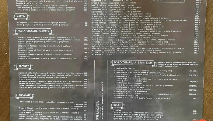 Restaurace Felicita -  Menu - I. Olbrachta 392