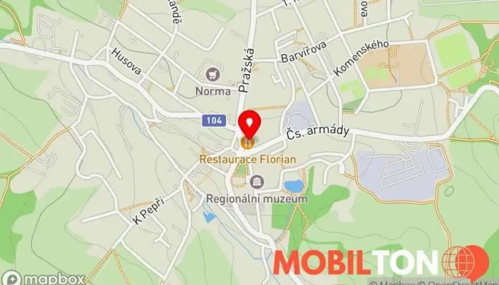 mapa Restaurace Florian Restaurace v mám. 354, Masarykovo nám. 25