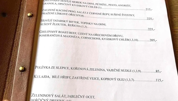 Restaurace Florian -  Menu - Mám. 354, Masarykovo Nám. 25