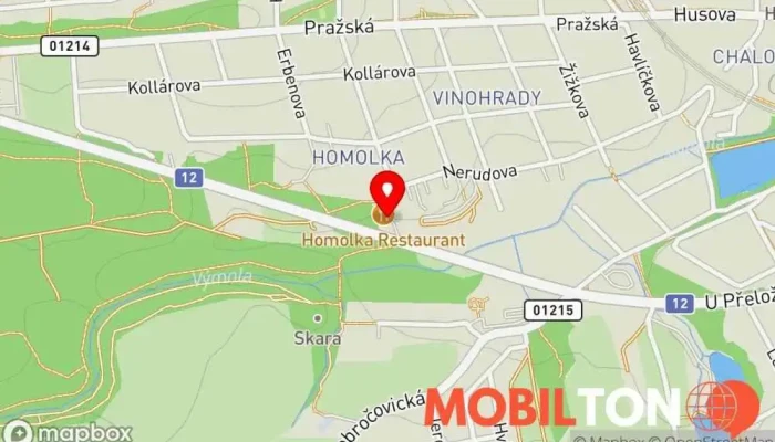 mapa Restaurace Homolka Úvaly Restaurace v Nerudova 1426