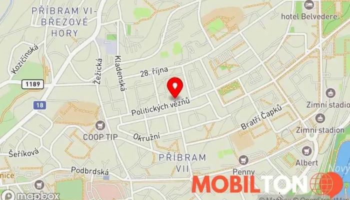 mapa Restaurace Horník Restaurace v Politických vězňů 88