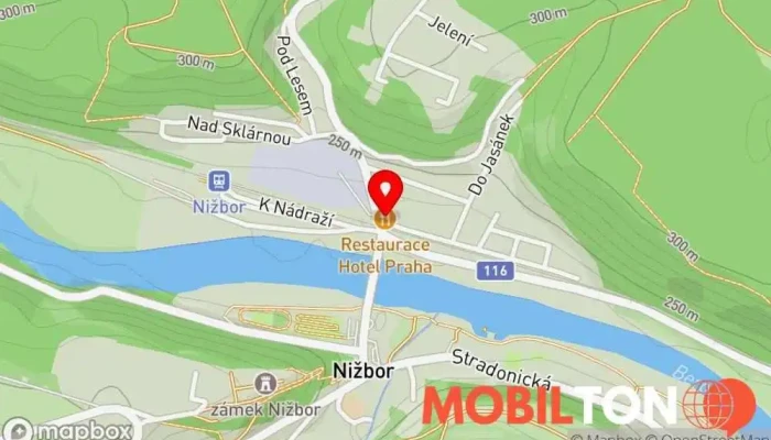 mapa Restaurace Hotel Praha Restaurace v Nižbor