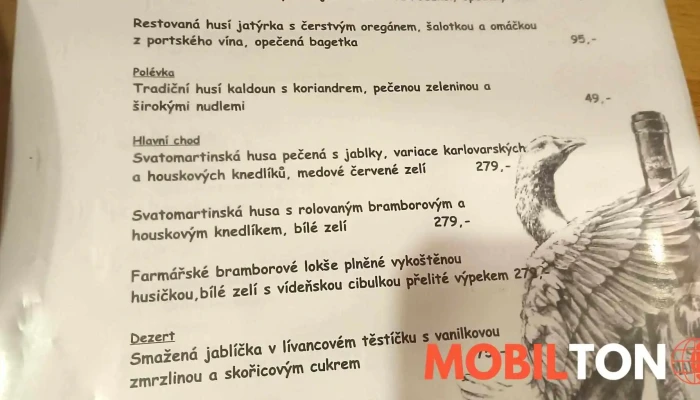 Restaurace Hotel Zruc Menu - Nám. Míru 594