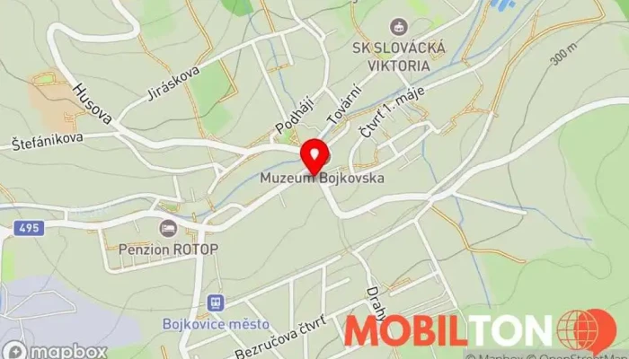 mapa Restaurace Hvězda Restaurace v Sušilova 215