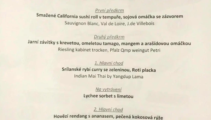 Restaurace Kastrol -  Menu - Praha 5