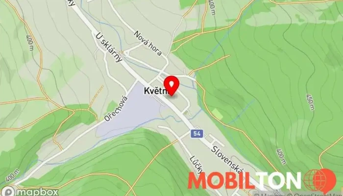 mapa Restaurace KAVÁRNA Květná Restaurace, Salonek v Strání-Květná