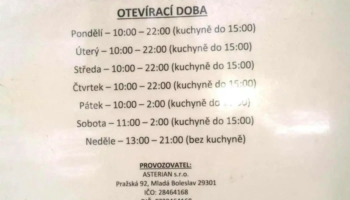 Restaurace Kocanda -  Menu - Písková Lhota-krnsko
