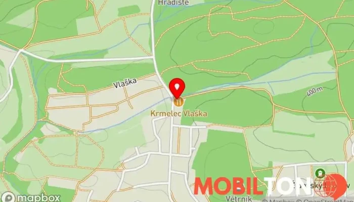 mapa Restaurace Krmelec Vlaška Restaurace, Sdružení nebo organizace v Na Vlašce 1947