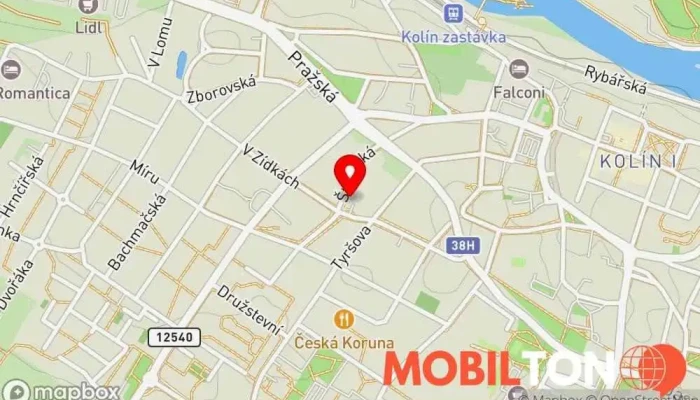 mapa Restaurace Letná Restaurace v Kolín II