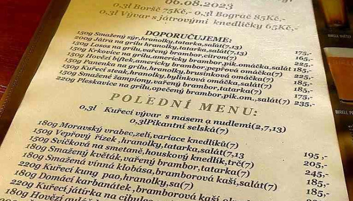 Restaurace Musketyr Menu - Boleslavská 63