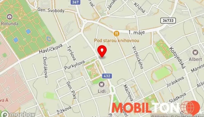 mapa Restaurace Myslivna Restaurace, Pivní výčep v Velehradská 507/41