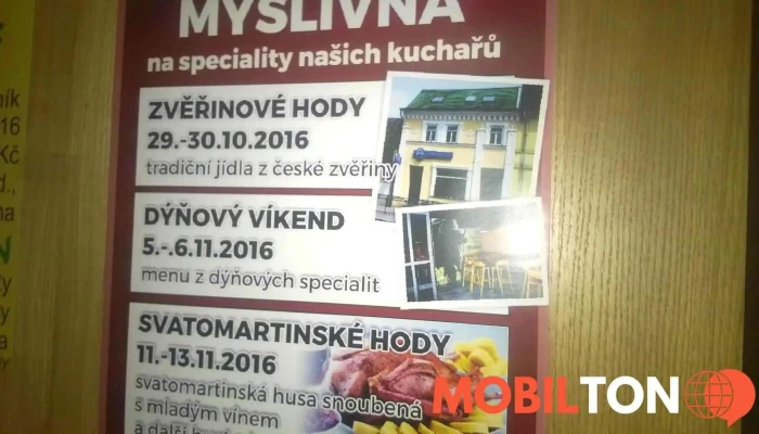 Restaurace Myslivna -  Menu - Velehradská 507/41