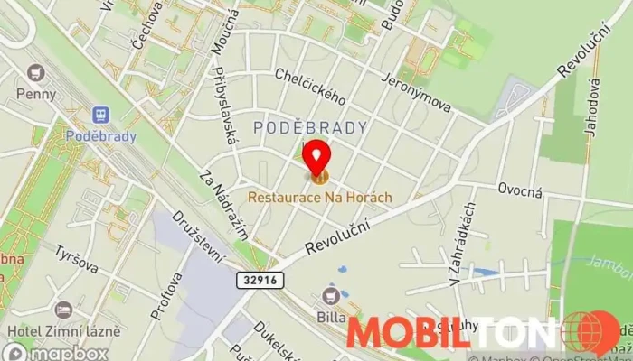 mapa Restaurace Na Horách Restaurace v Poděbrady III
