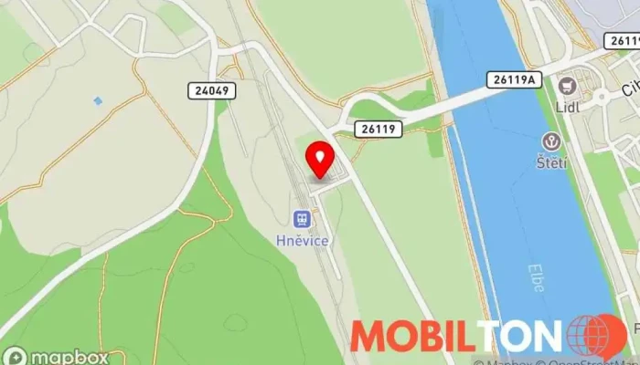 mapa Restaurace na Koreji Restaurace v Hněvice