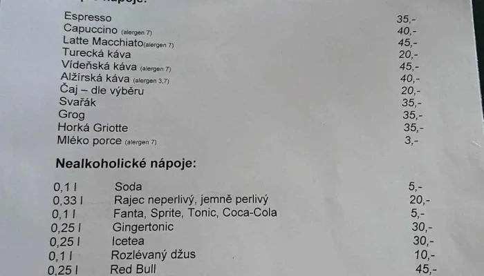 Restaurace Na Merende Menu - Na Merendě 247