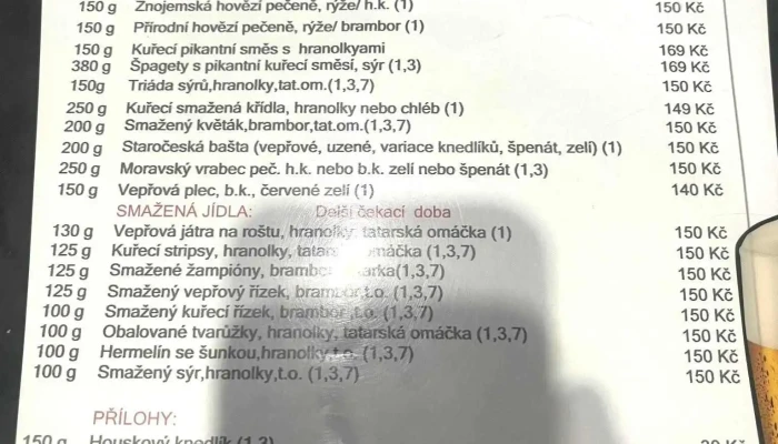 Restaurace Na Namesti Menu - Mírové Nám. 45