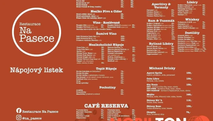 Restaurace Na Pasece -  Menu - Praha 2-vinohrady