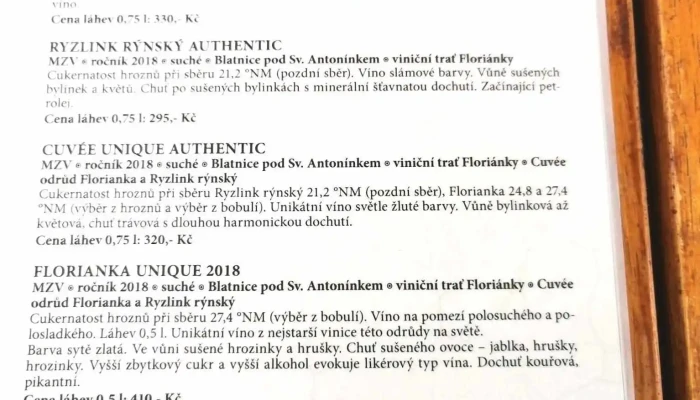 Restaurace Na Rejde Menu - Czech Republic