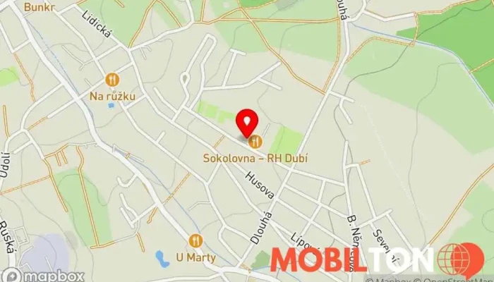 mapa Restaurace Na Rudolfce Restaurace v Sportovní 200/1