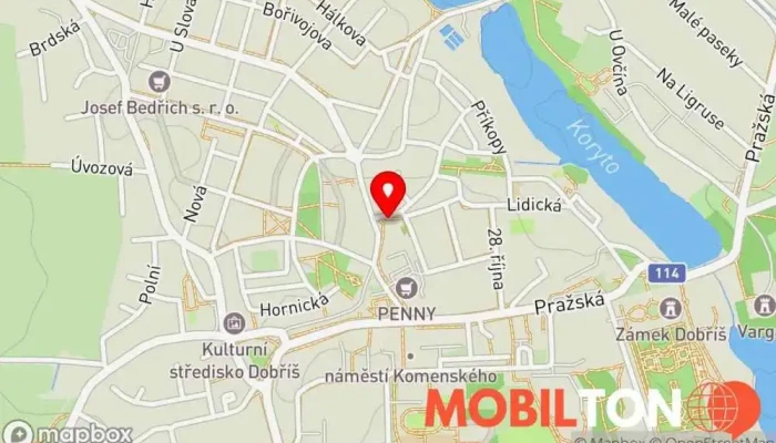 mapa Restaurace Na Růžku Restaurace v Lidická 95