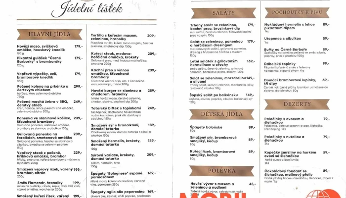 Restaurace Na Ruzku Menu - Lidická 95