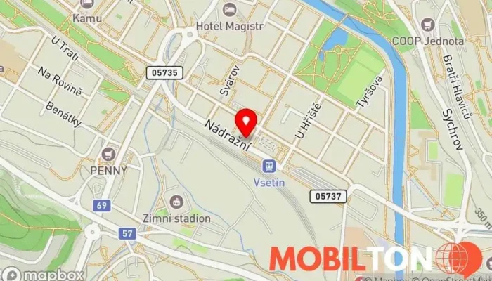 mapa Restaurace Na Špici Restaurace v Nádražní 805