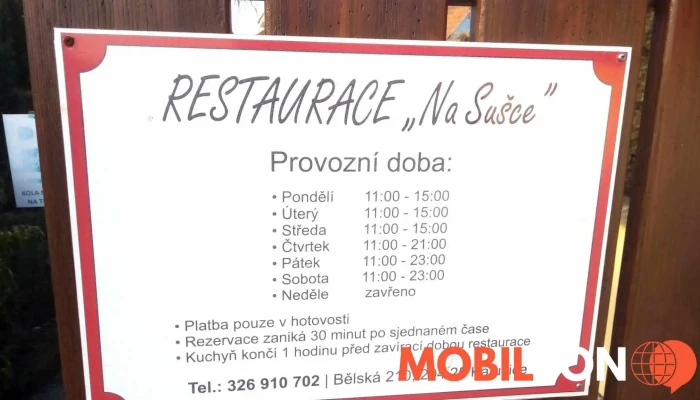 Restaurace Na Susce Menu - Autodoprava Tošovský