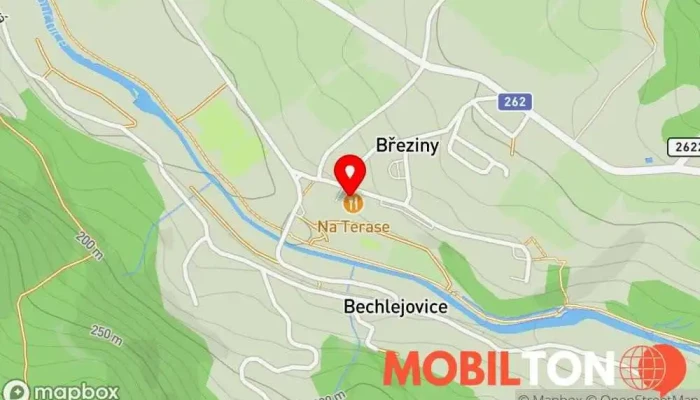 mapa Restaurace Na Terase Restaurace, Odpočívadlo v Kosmonautů 180