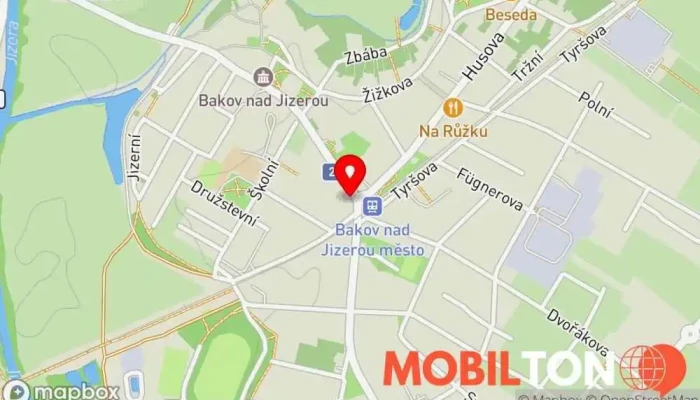 mapa Restaurace Na zastávce Restaurace v Boleslavská 226