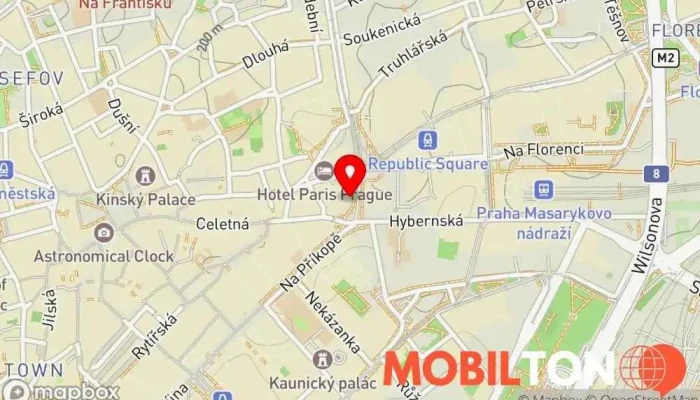 mapa Restaurace Obecní dům Restaurace v Staré Město