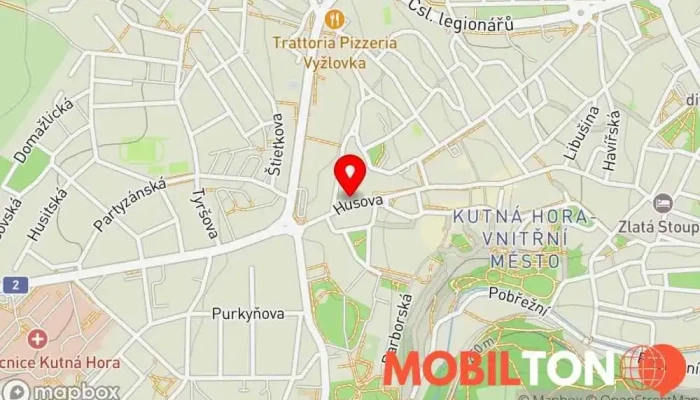 mapa Restaurace Opat - Kutná Hora Hostinec s ubytováním v Vnitřní Město