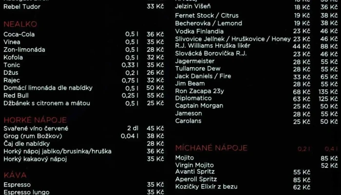 Restaurace Pendolino -  Menu - Ledečská 3880