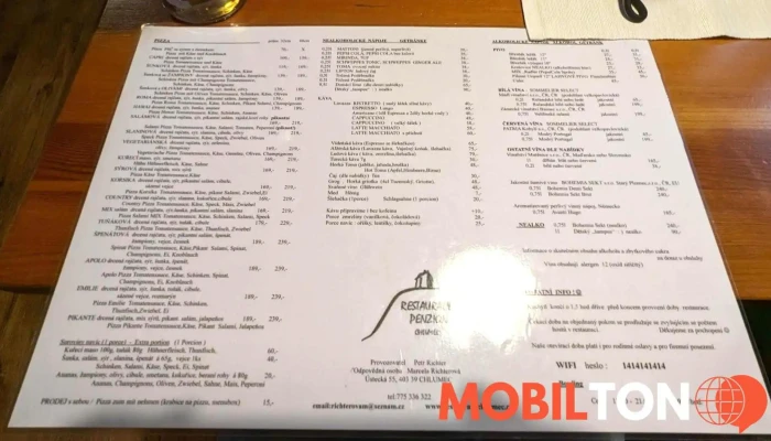 Restaurace Penzion Chlumec -  Menu - Ústecká 55