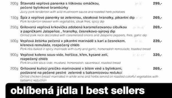 Restaurace Plzensky Senk Dk Menu - Mladá Boleslav Iii